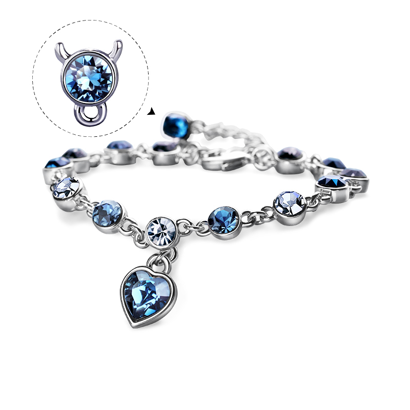 Love At First Sight Heart Round Cut Swarovski  Alloy Bracelet