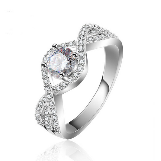 Shiny Round Cut Sterling Silver Ring-TL-Juri Elle