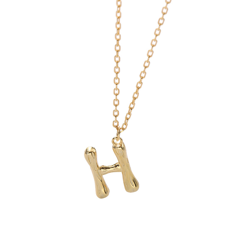 Letter A Sterling Silver Plated Gold Necklace