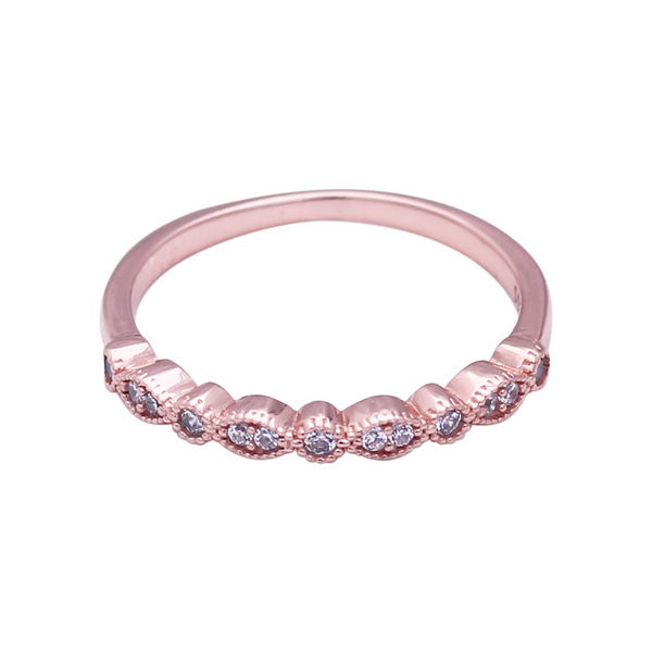 Rose Gold Round Cut Sterling Silver Ring-TL-Juri Elle