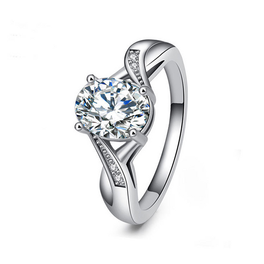 Vantage Oval Cut Sterling Silver Ring-TL-Juri Elle