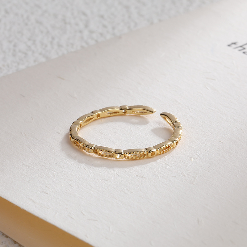 Opening Adjustable Hollow Sterling Silver Plated Gold Ring