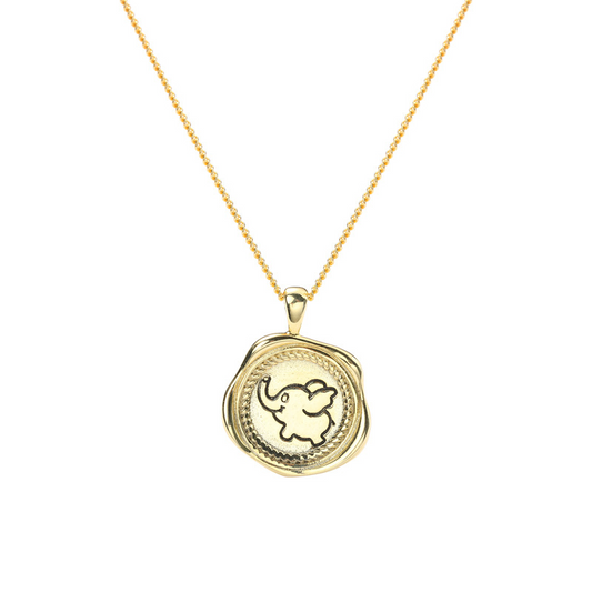 Dumbo Irregular Sterling Silver Plated Gold Necklace