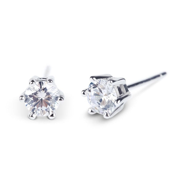 Simple Crown Sterling Silver Stud Earrings-JE-Juri Elle