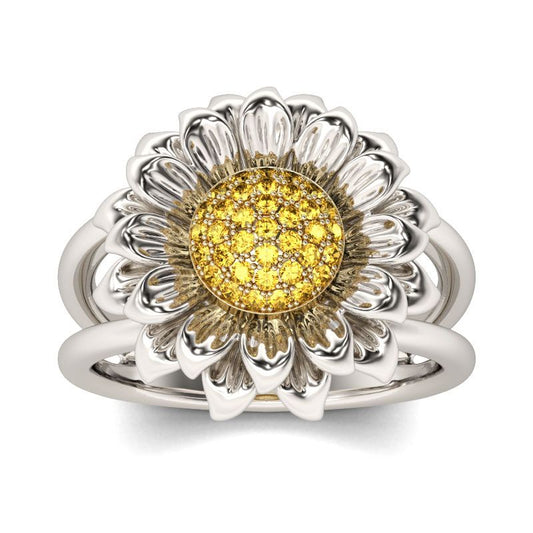 Sunflower Sterling Silver Ring-JE-Juri Elle