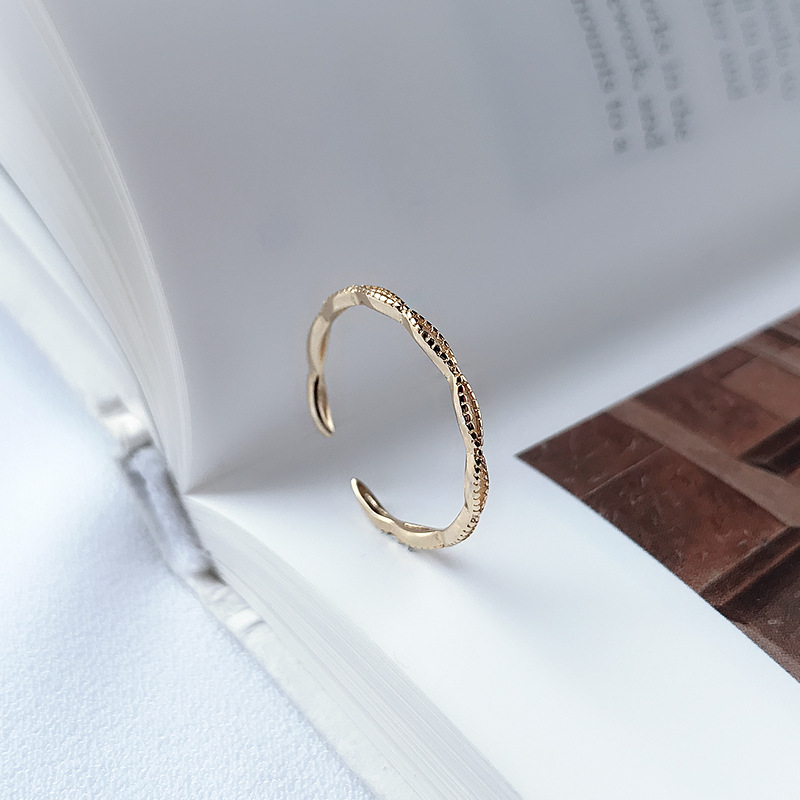 Infinity Stackable Sterling Silver Plated Gold Ring