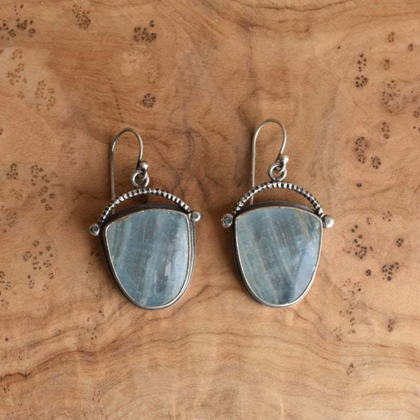 Bohemian Blue Flash Stone Earrings
