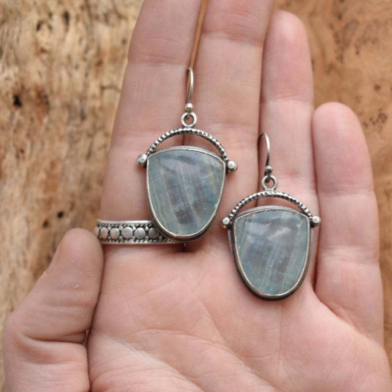 Bohemian Blue Flash Stone Earrings