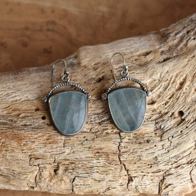 Bohemian Blue Flash Stone Earrings