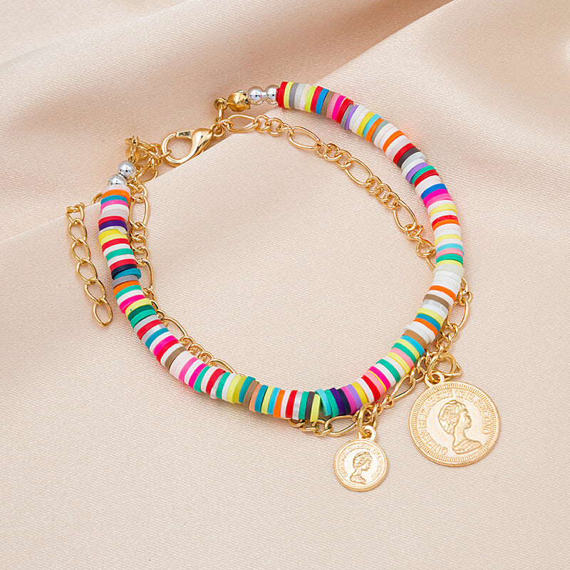 Bohemian Colored Clay Multi-layer Bracelet