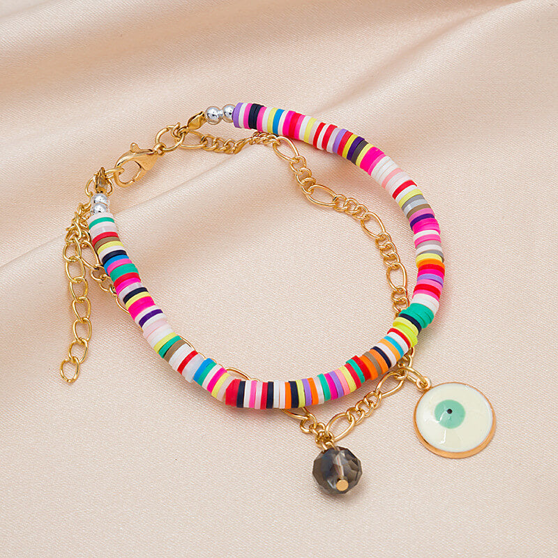 Bohemian Colored Clay Multi-layer Bracelet