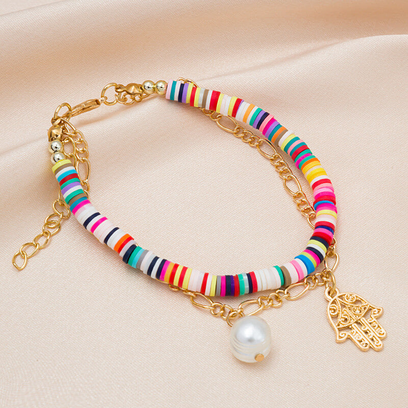 Bohemian Colored Clay Multi-layer Bracelet