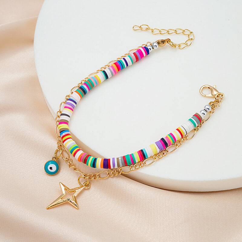 Bohemian Colored Clay Multi-layer Bracelet
