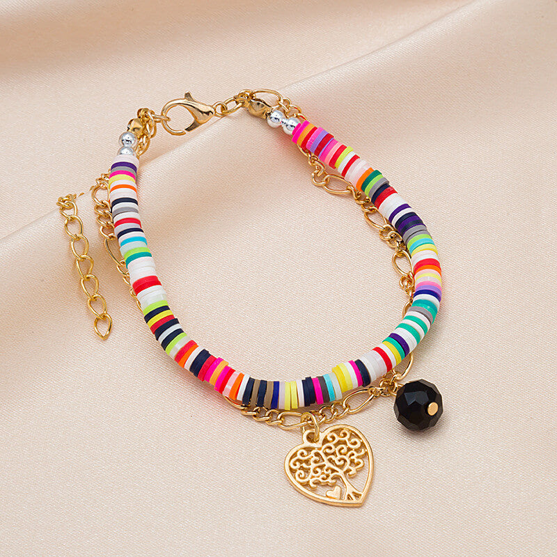 Bohemian Colored Clay Multi-layer Bracelet