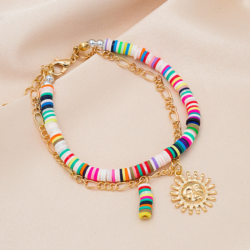 Bohemian Colored Clay Multi-layer Bracelet