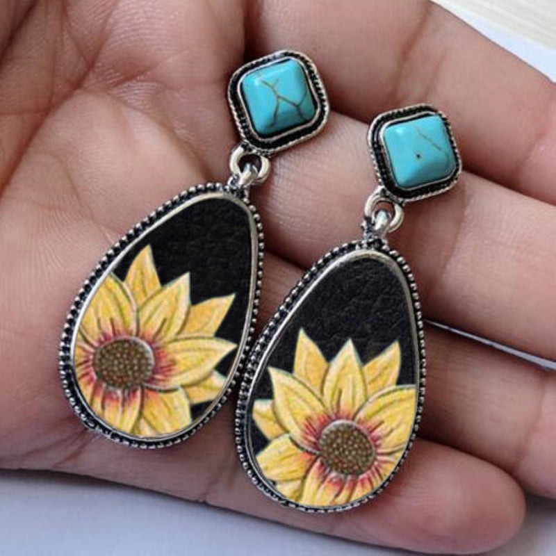 Bohemian Eardrop Sunflower Eardrop
