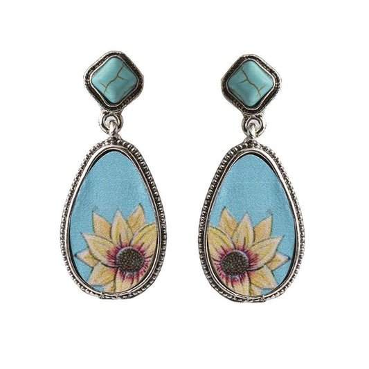 Bohemian Eardrop Sunflower Eardrop