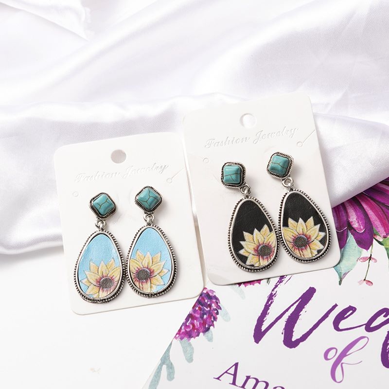 Bohemian Eardrop Sunflower Eardrop
