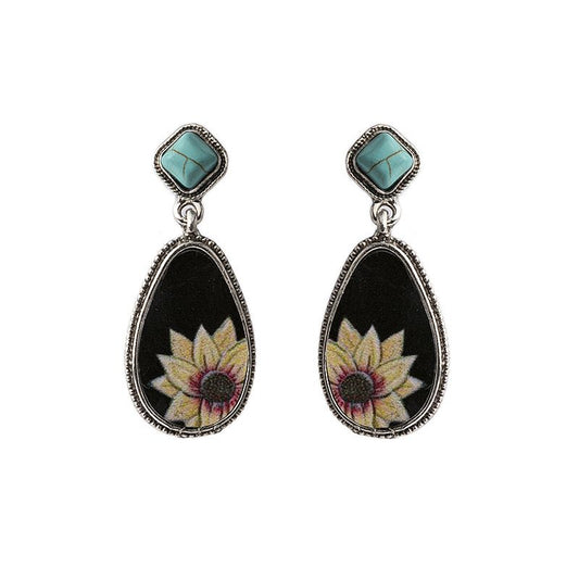 Bohemian Eardrop Sunflower Eardrop