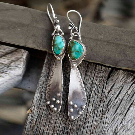 Bohemian Irregularly Made Old Inlaid Turquoise