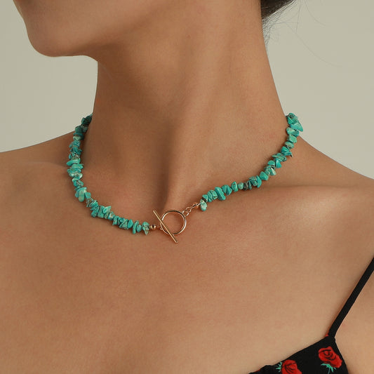Bohemian Large Shaped Pearl OT Buckle Necklace