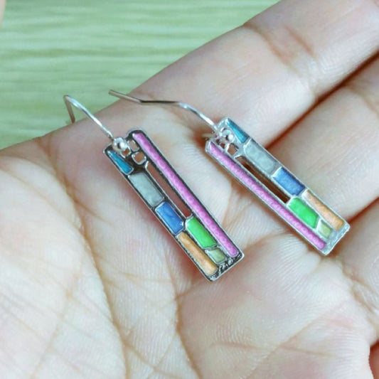 Bohemian Multicolored Floral Drop Earrings