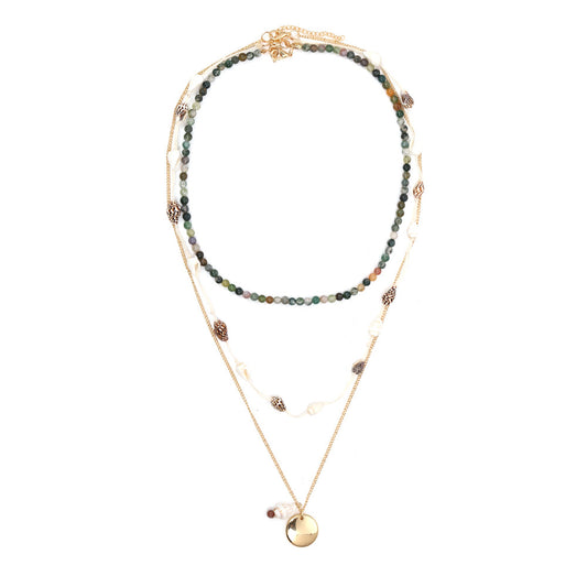 Bohemian Multilayered Conch Bead Clavicle Chain