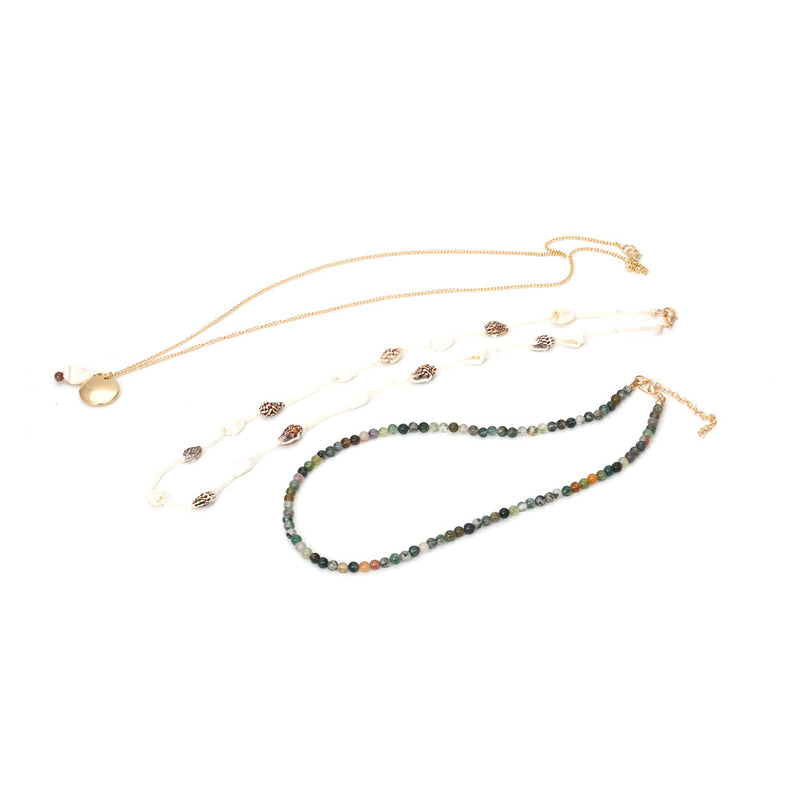 Bohemian Multilayered Conch Bead Clavicle Chain