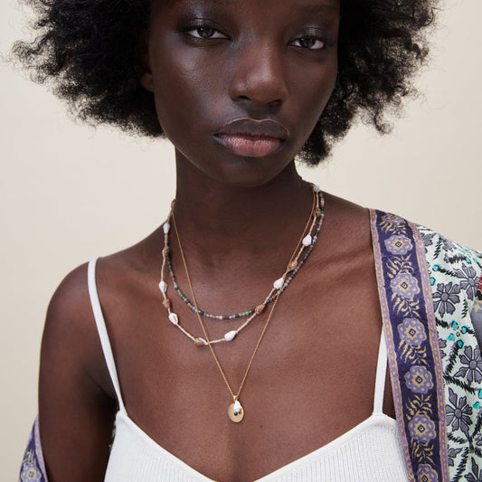 Bohemian Multilayered Conch Bead Clavicle Chain