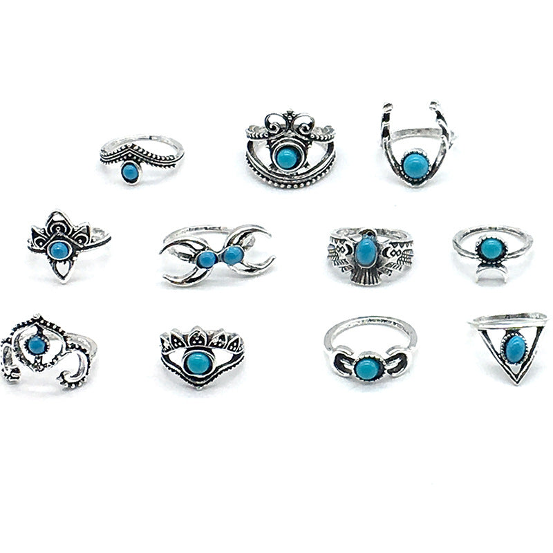 Bohemian Owl Multi-piece Set Ring