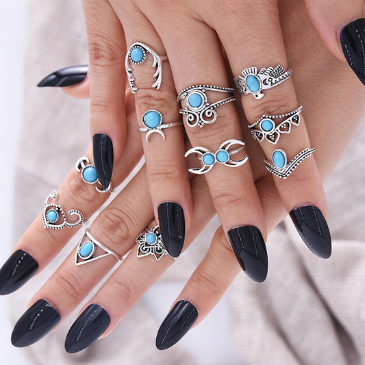 Bohemian Owl Multi-piece Set Ring