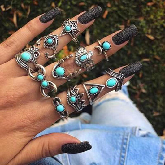 Bohemian Owl Multi-piece Set Ring