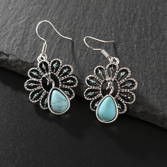 Boucles d'oreilles paon bohème