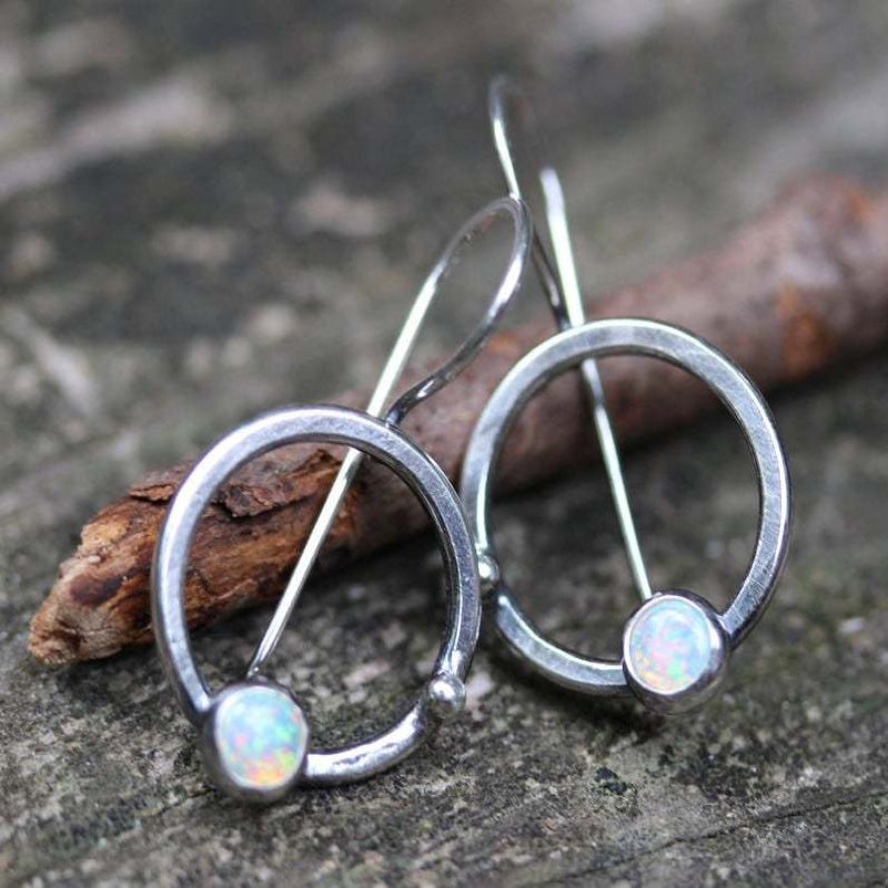 Bohemian Turquoise Circle Earrings