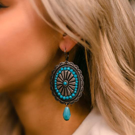 Bohemian Turquoise Exaggerated Earrings
