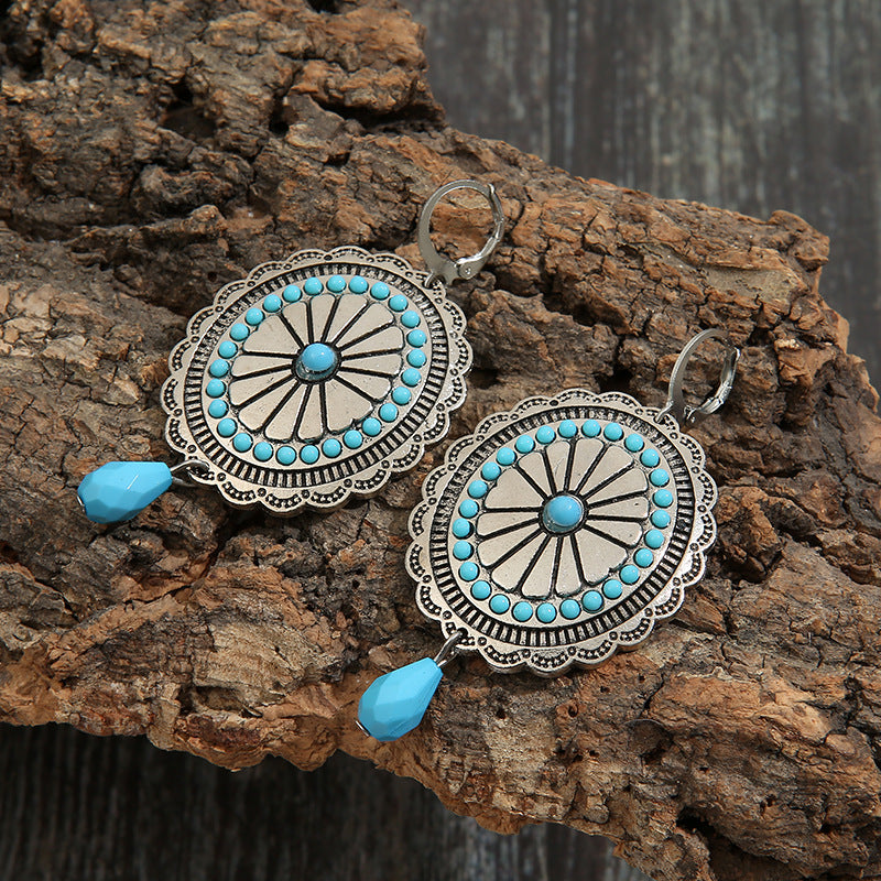 Bohemian Turquoise Exaggerated Earrings