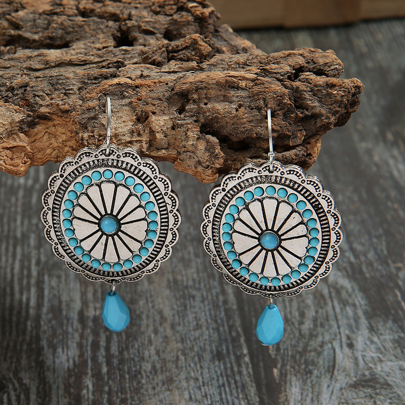 Bohemian Turquoise Exaggerated Earrings
