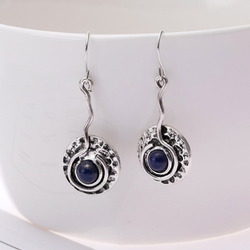 Boucles d'oreilles bohèmes vintage bleues