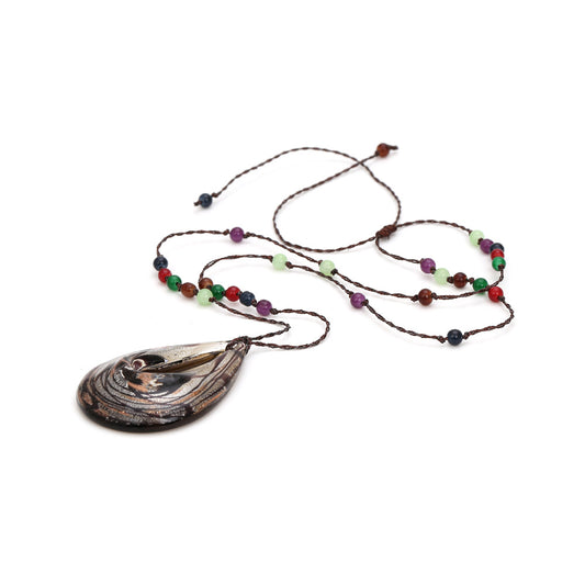Bohemian Water Drop Shaped Glass Necklace