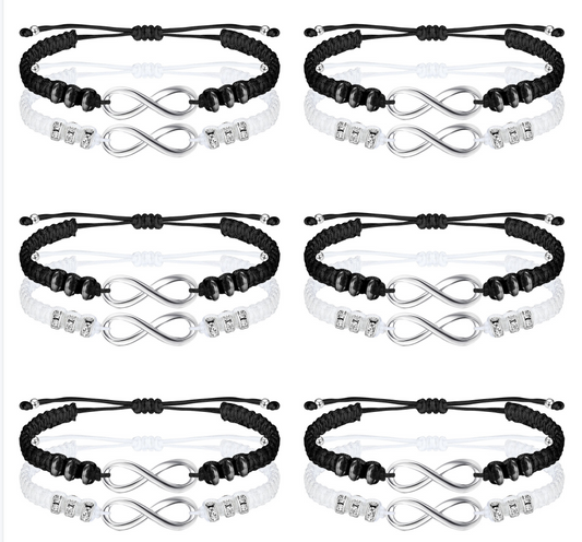 KISSONLY 12Pcs Infini Yinyang Friendship Bracelet
