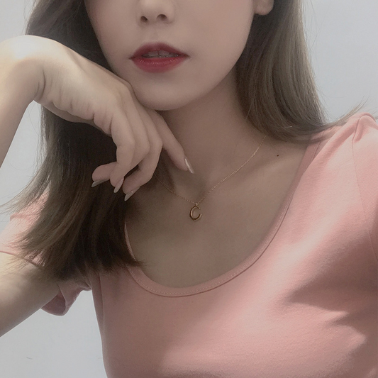 Letter A Sterling Silver Plated Gold Necklace