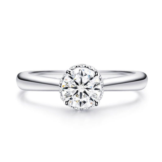 Solitaire Round Cut Sterling Silver Ring-JE-Juri Elle