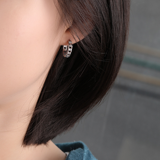 Creative Hollow Sterling Silver Plated Gold & Platinum Earring