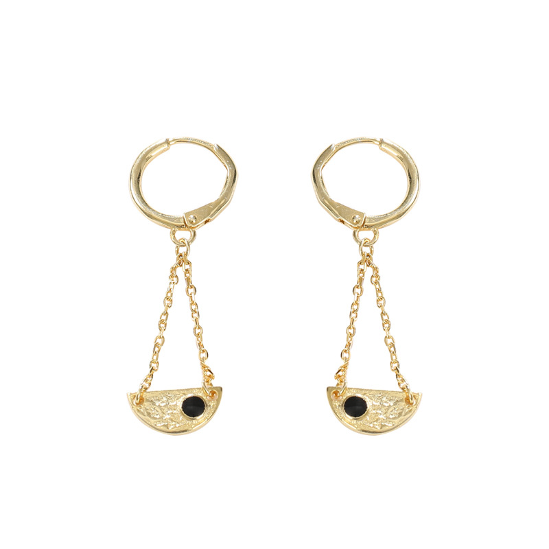 Semicircular Eye Sterling Silver Earring