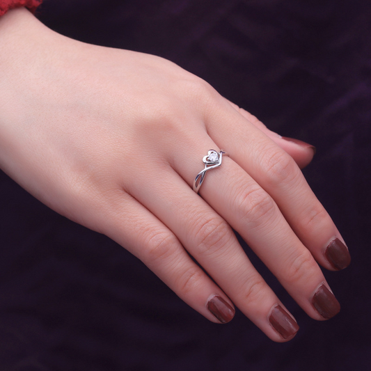 Heart Love Round Cut Sterling Silver Ring For Women-TL-Juri Elle