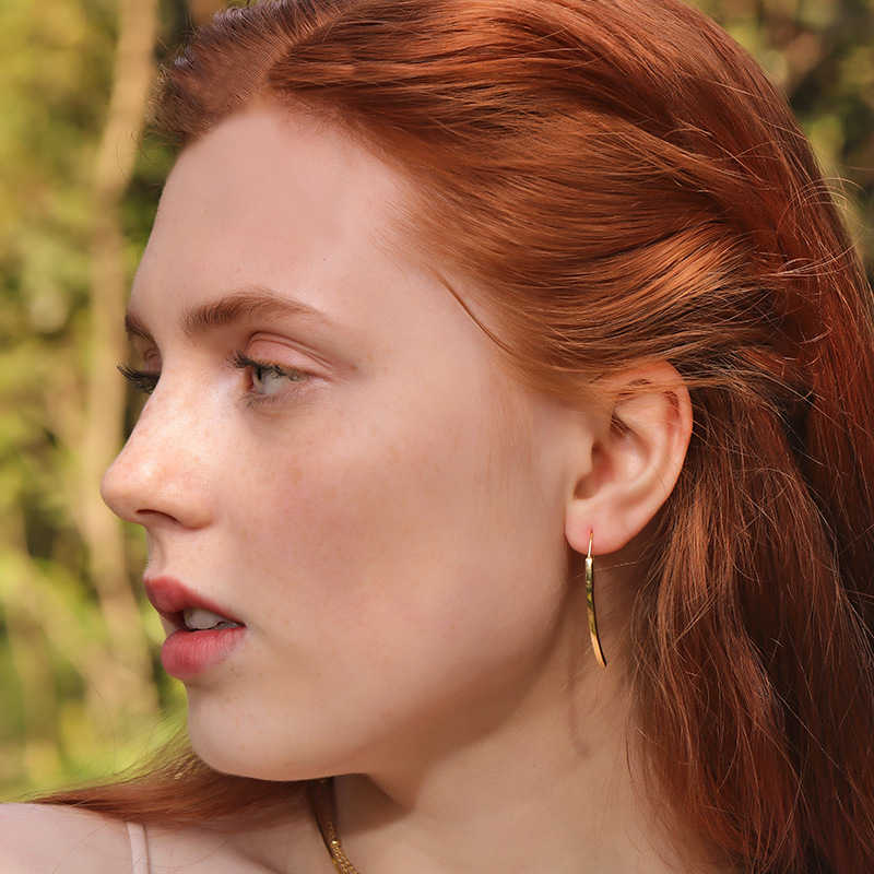 Boucles d'oreilles en forme de U en argent sterling plaqué or