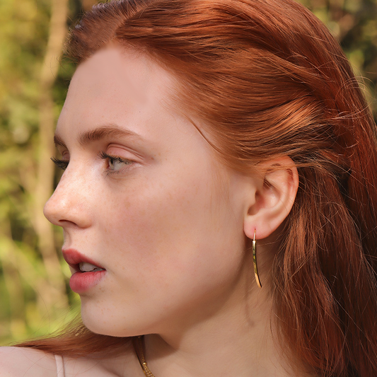 U-shaped Sterling Silver Plated Gold Stud Earring