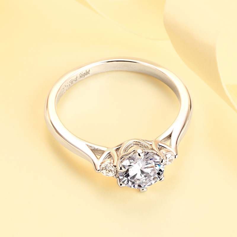 Wedding Round Cut Sterling Silver Ring For Women-TL-Juri Elle