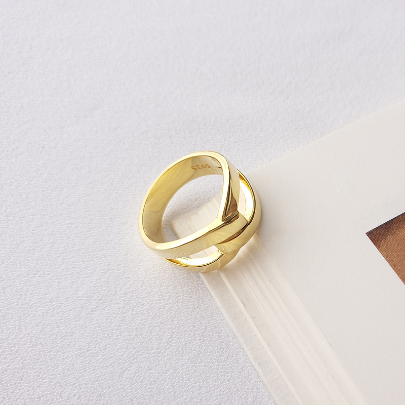 Golden Infinity Sterling Silver Plated Gold Ring