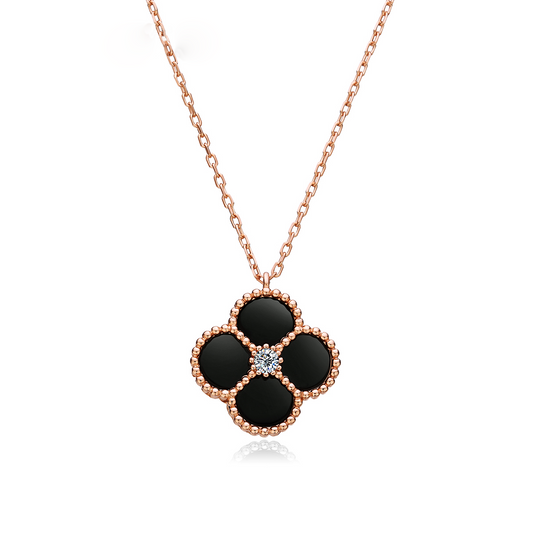 Lucky Agate Round Cut Sterling Silver Necklace